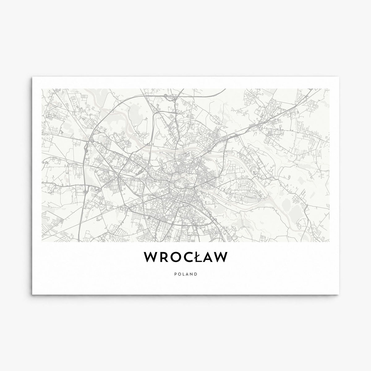 Wrocław Map Poster, print only (unframed)