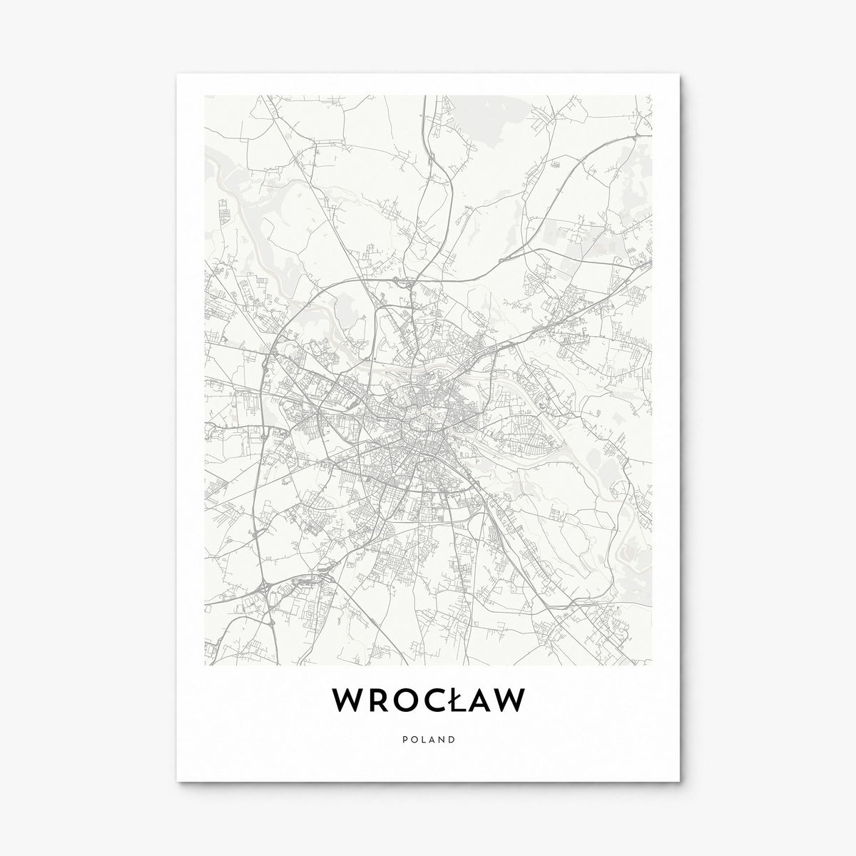 Wrocław Map Poster, print only (unframed)