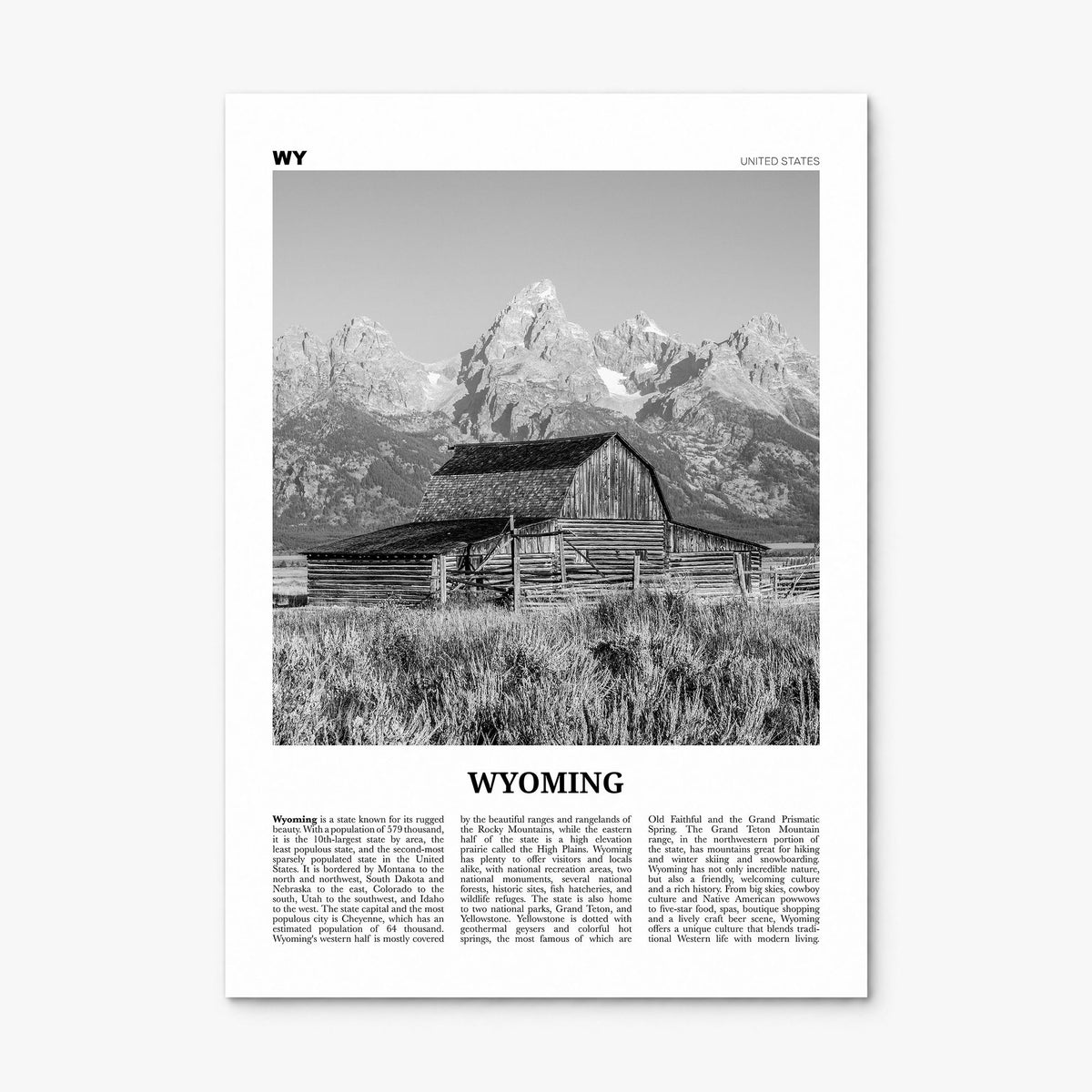 Wyoming Newspaper No 1 Poster, print only (unframed)