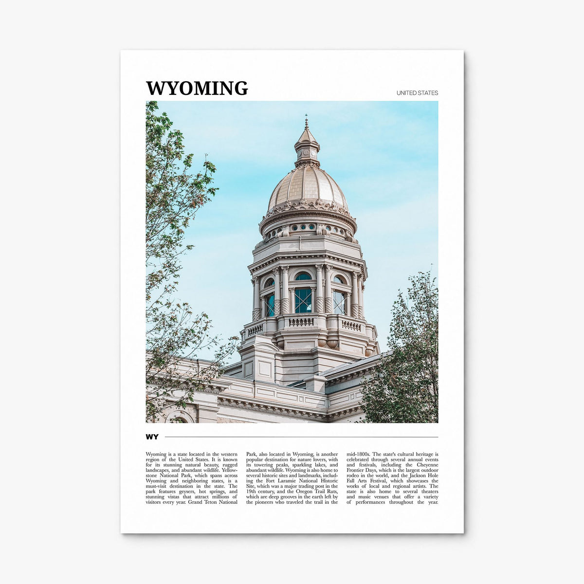 Wyoming Travel Poster, print only (unframed)