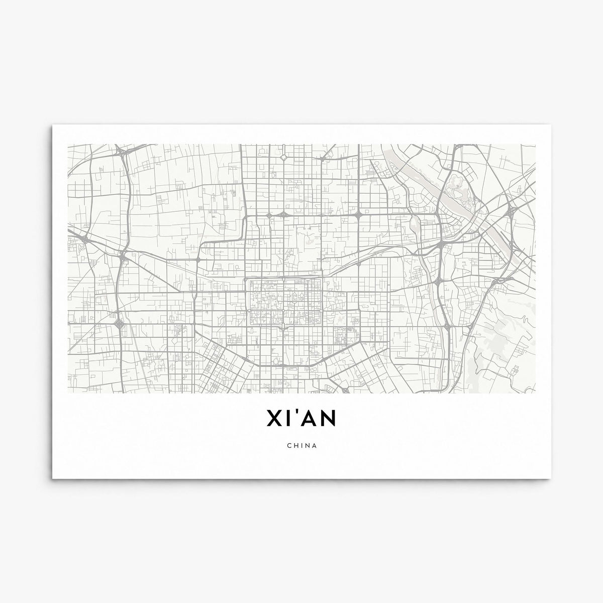 Xi'an Map Poster, print only (unframed)