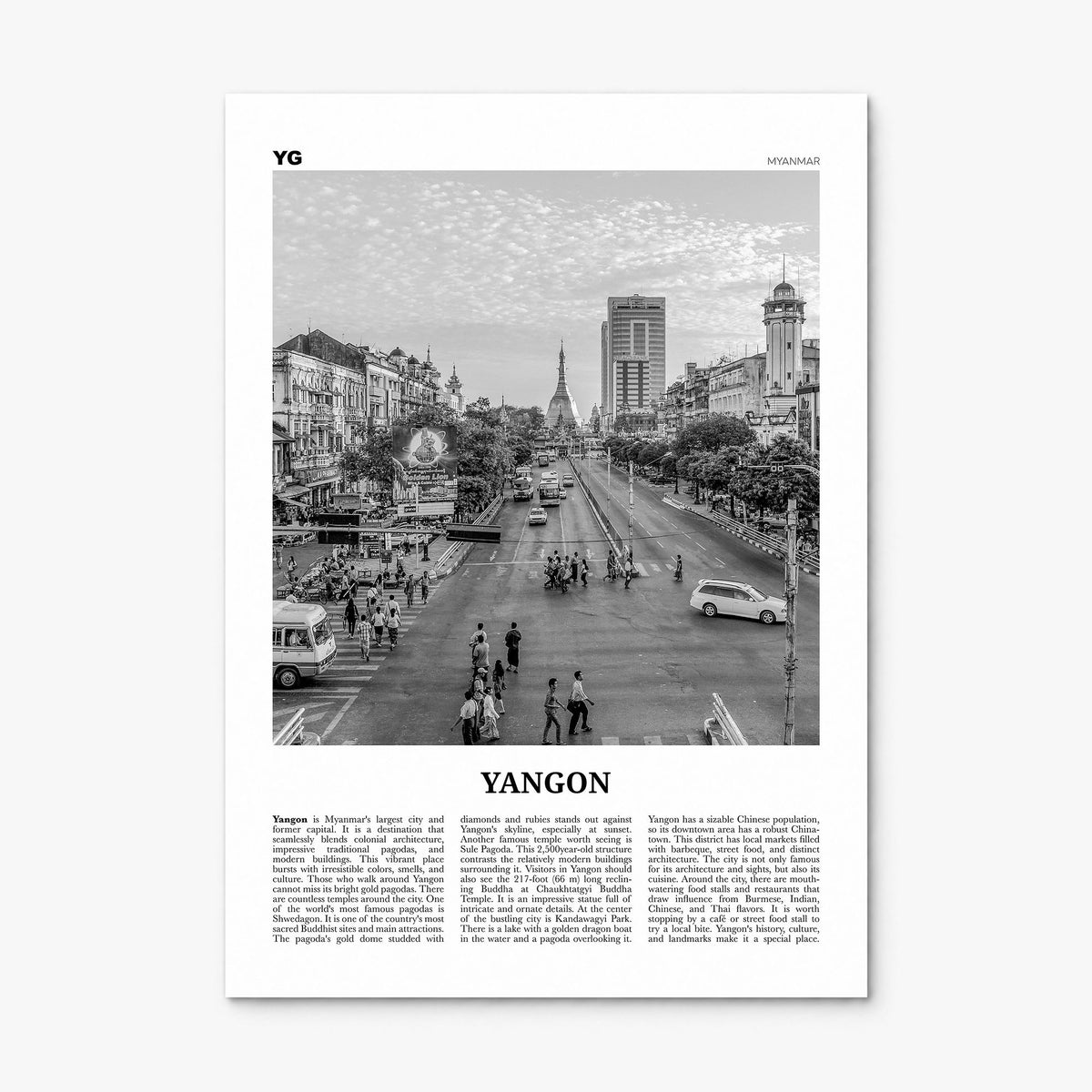 Yangon Newspaper Poster, print only (unframed)