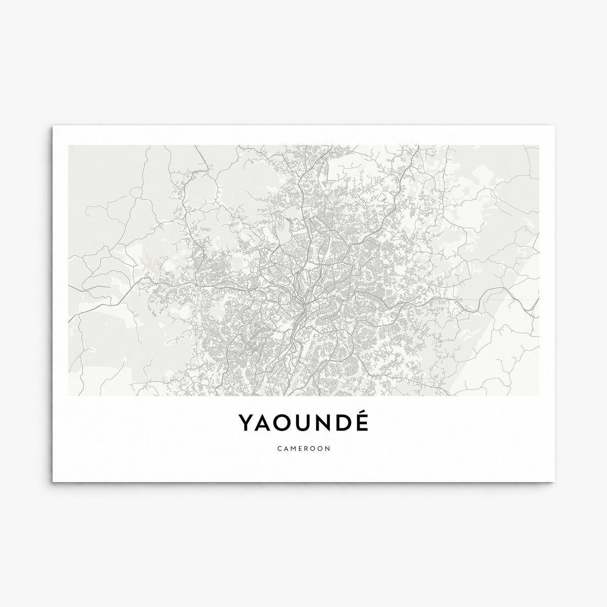 Yaoundé Map Poster, print only (unframed)