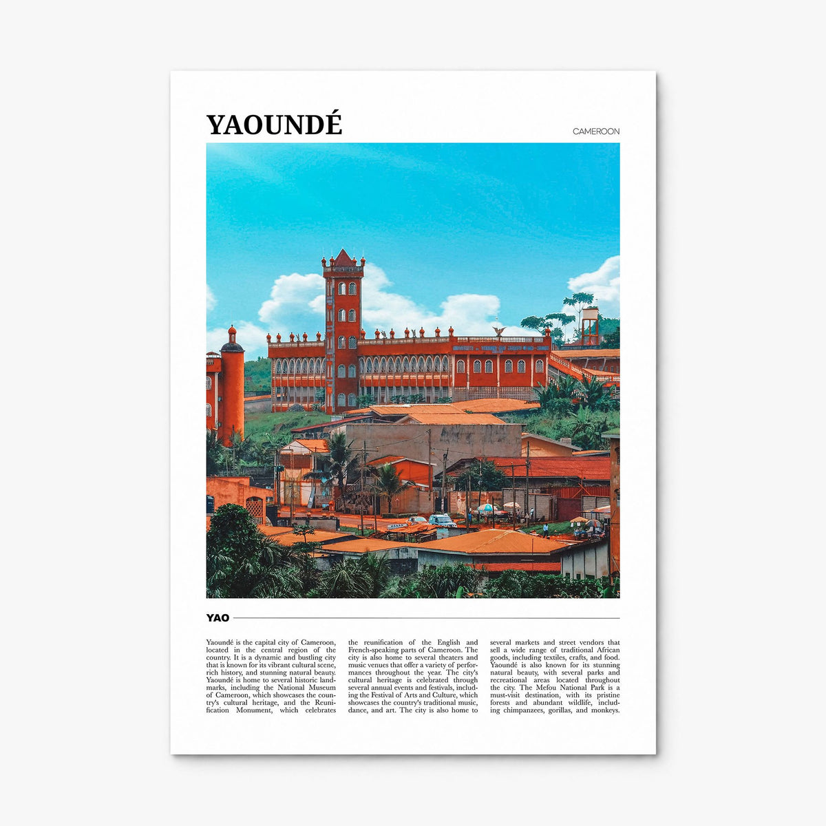 Yaoundé Travel Poster, print only (unframed)