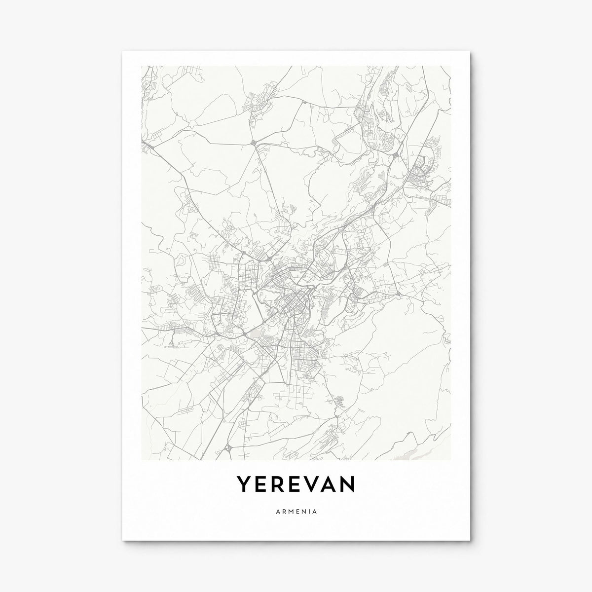 Yerevan Map Poster, print only (unframed)