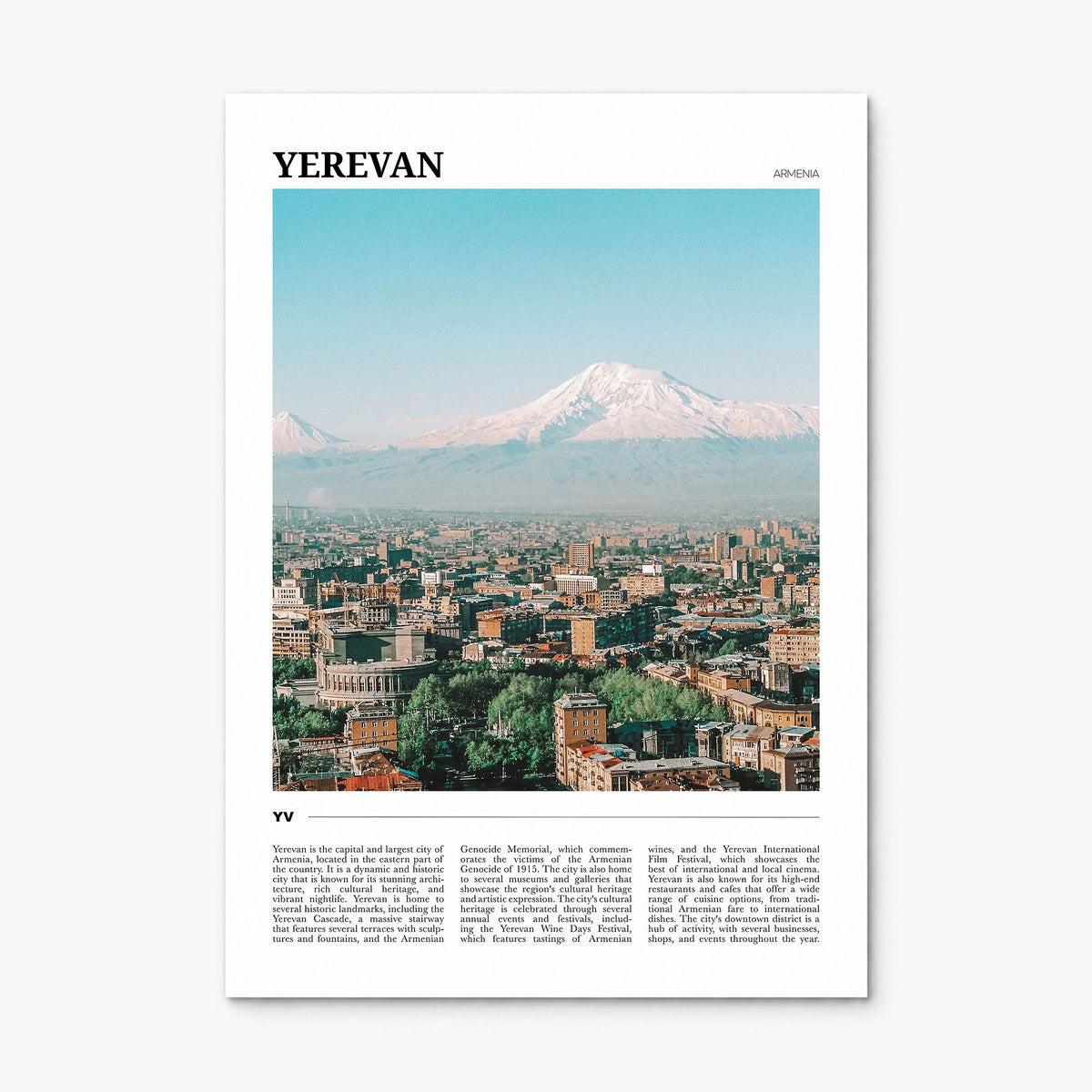 Yerevan Travel Poster, print only (unframed)