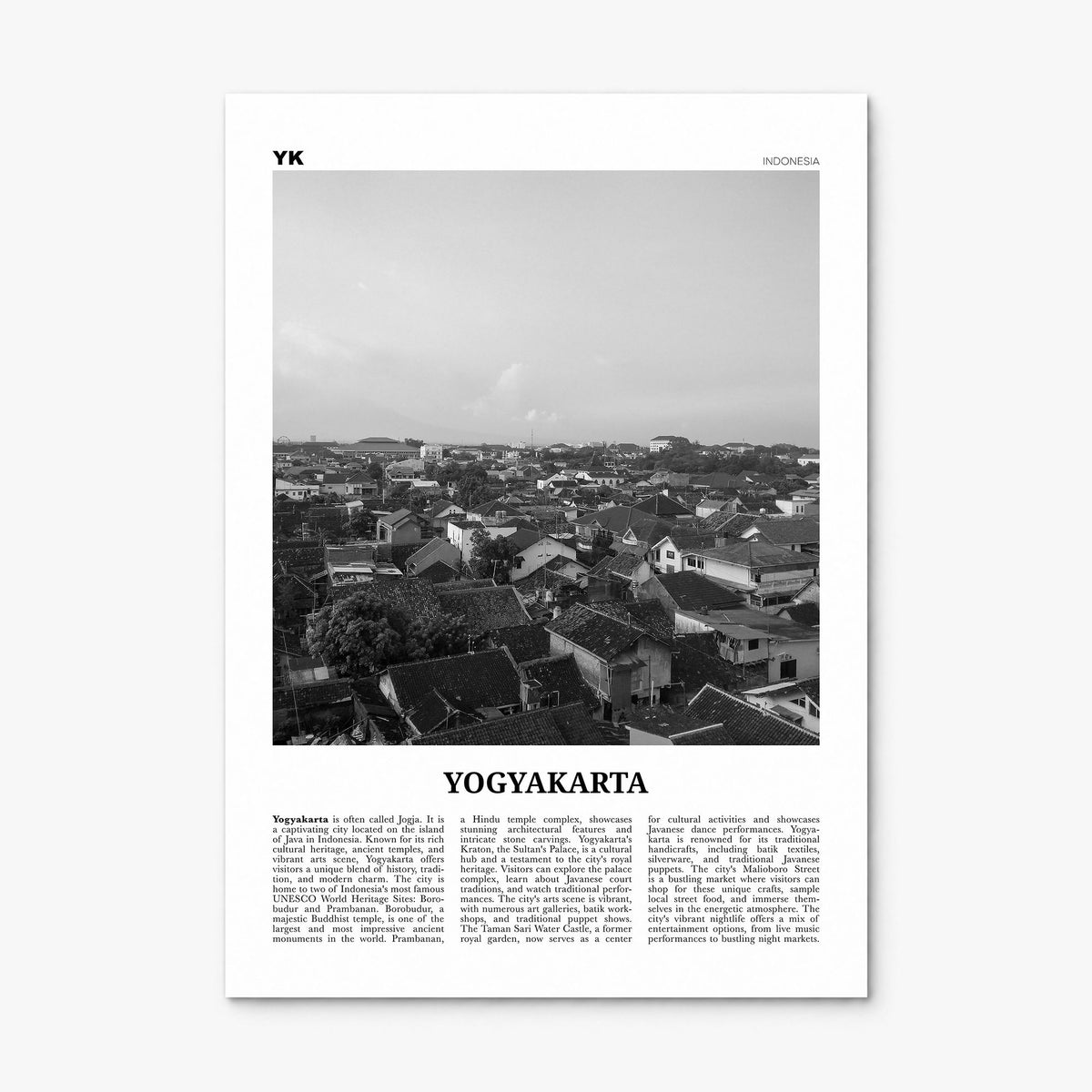 Yogyakarta Newspaper Poster, print only (unframed)