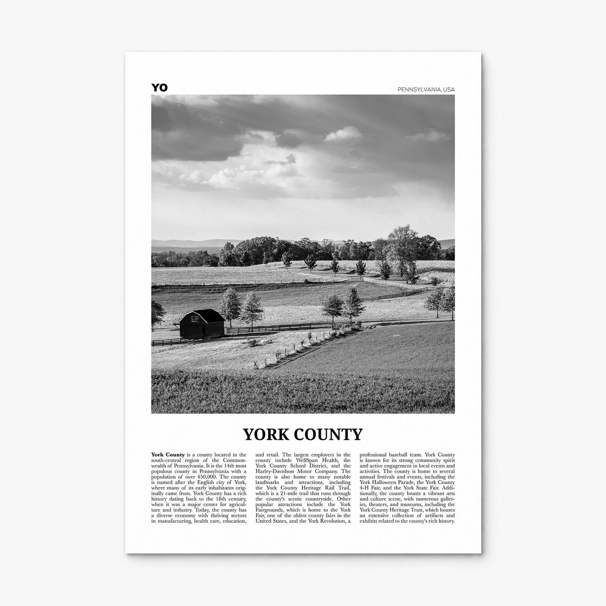 York County, Pennsylvania Newspaper Poster, print only (unframed)