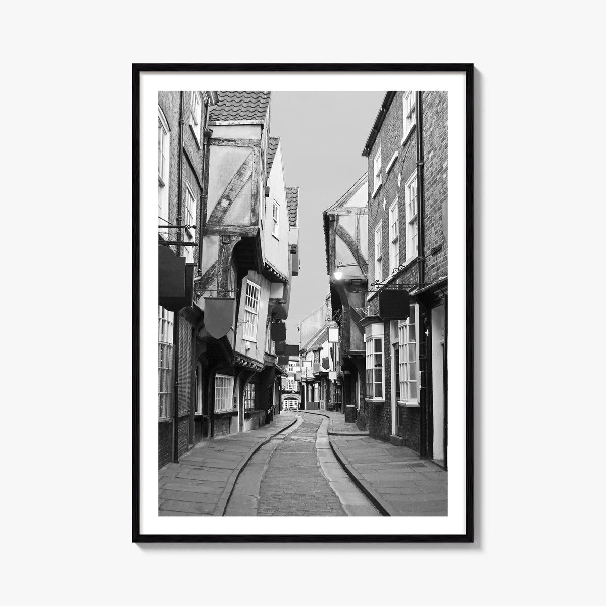 York, England black & white photo poster of United Kingdom – vertical wall art, unframed print shown in interior mockup