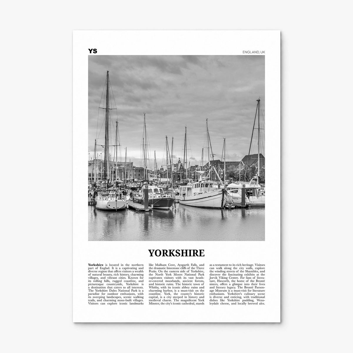 Yorkshire Newspaper Poster, print only (unframed)