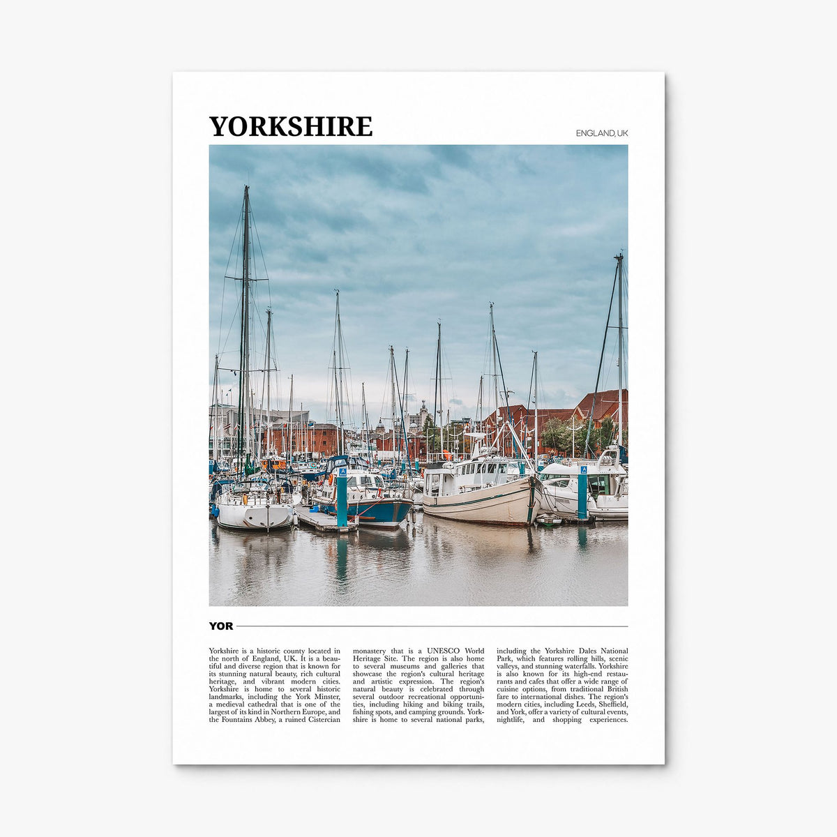Yorkshire Travel Poster, print only (unframed)