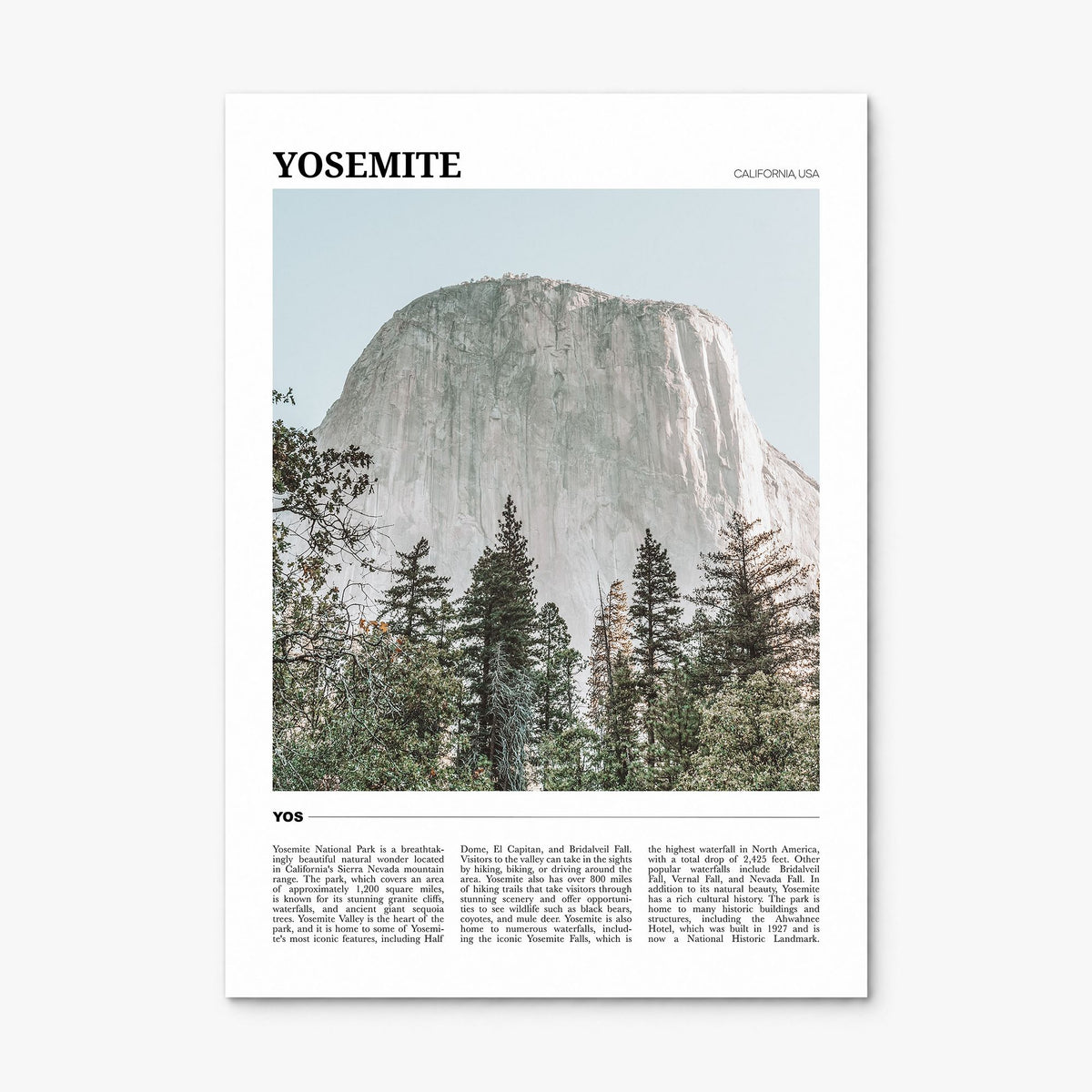 Yosemite National Park Travel Poster, print only (unframed)