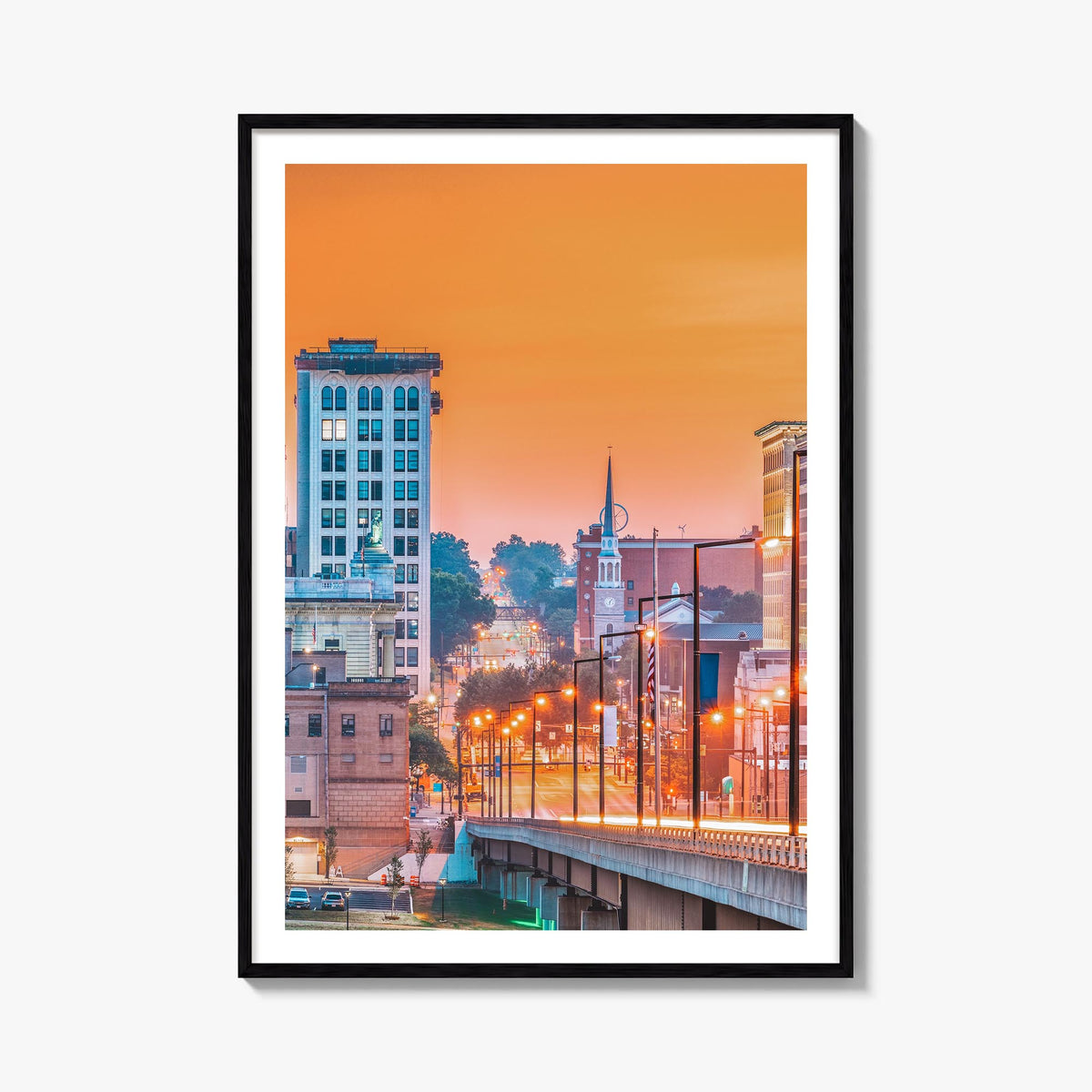 Youngstown colorful photo poster of Ohio, USA – vertical wall art, unframed print shown in interior mockup