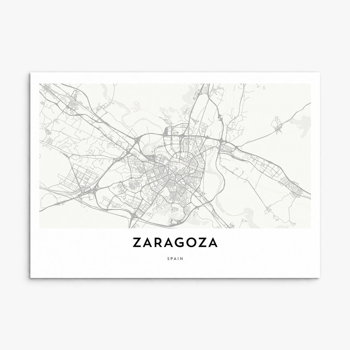 Zaragoza Map Poster, print only (unframed)