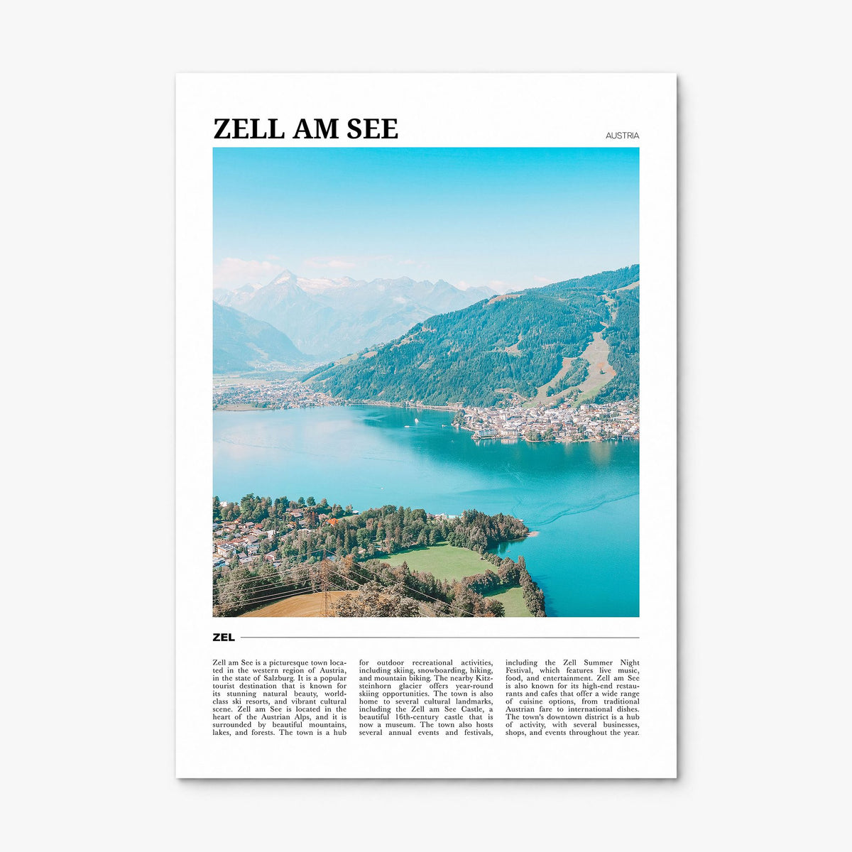Zell am See Travel Poster, print only (unframed)