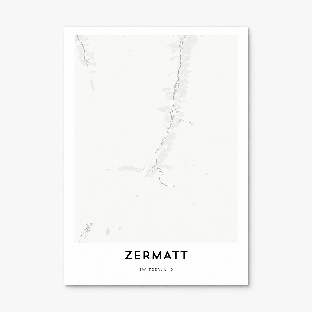 Zermatt Map Poster, print only (unframed)