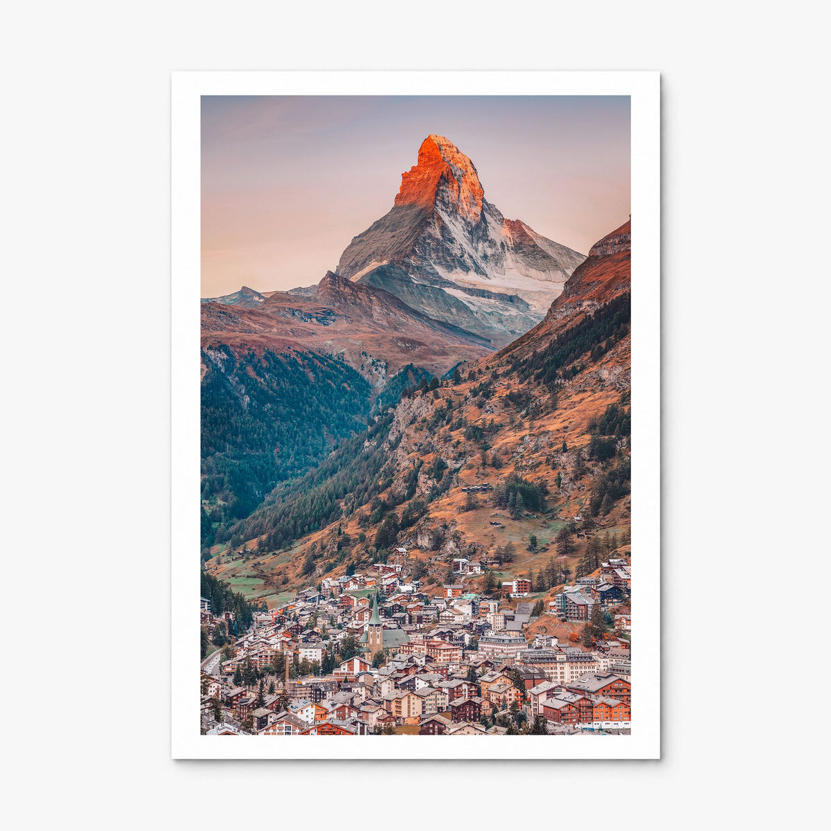 Zermatt Photo Poster, print only (unframed), white border