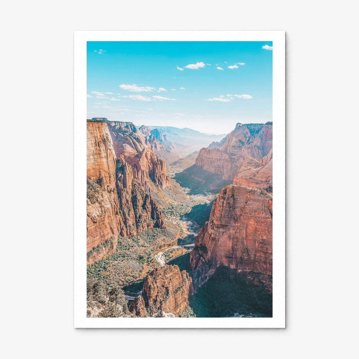 Zion National Park Photo Poster, print only (unframed), white border