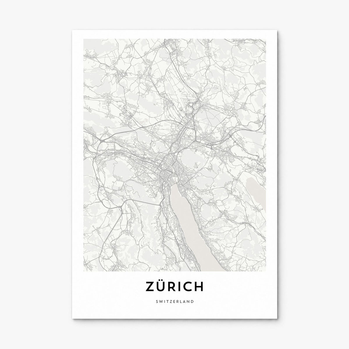 Zurich Map Poster, print only (unframed)