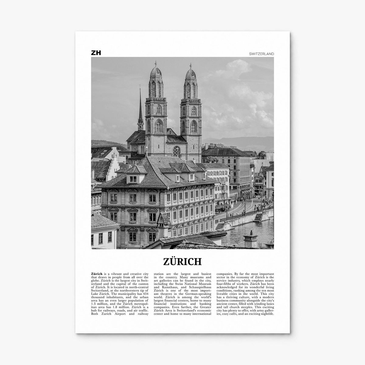 Zurich Newspaper Poster, print only (unframed)