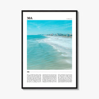 30A colorful travel poster of Florida, USA – vertical wall art, unframed print shown in interior mockup