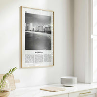 A Coruna Print Black and White, A Coruna Wall Art, A Coruna Poster, A Coruna Photo, A Coruna Wall Décor, A Coruna Map,