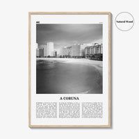 A Coruna Print Black and White, A Coruna Wall Art, A Coruna Poster, A Coruna Photo, A Coruna Wall Décor, A Coruna Map,