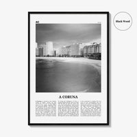 A Coruna Print Black and White, A Coruna Wall Art, A Coruna Poster, A Coruna Photo, A Coruna Wall Décor, A Coruna Map,