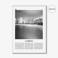 A Coruna Print Black and White, A Coruna Wall Art, A Coruna Poster, A Coruna Photo, A Coruna Wall Décor, A Coruna Map,