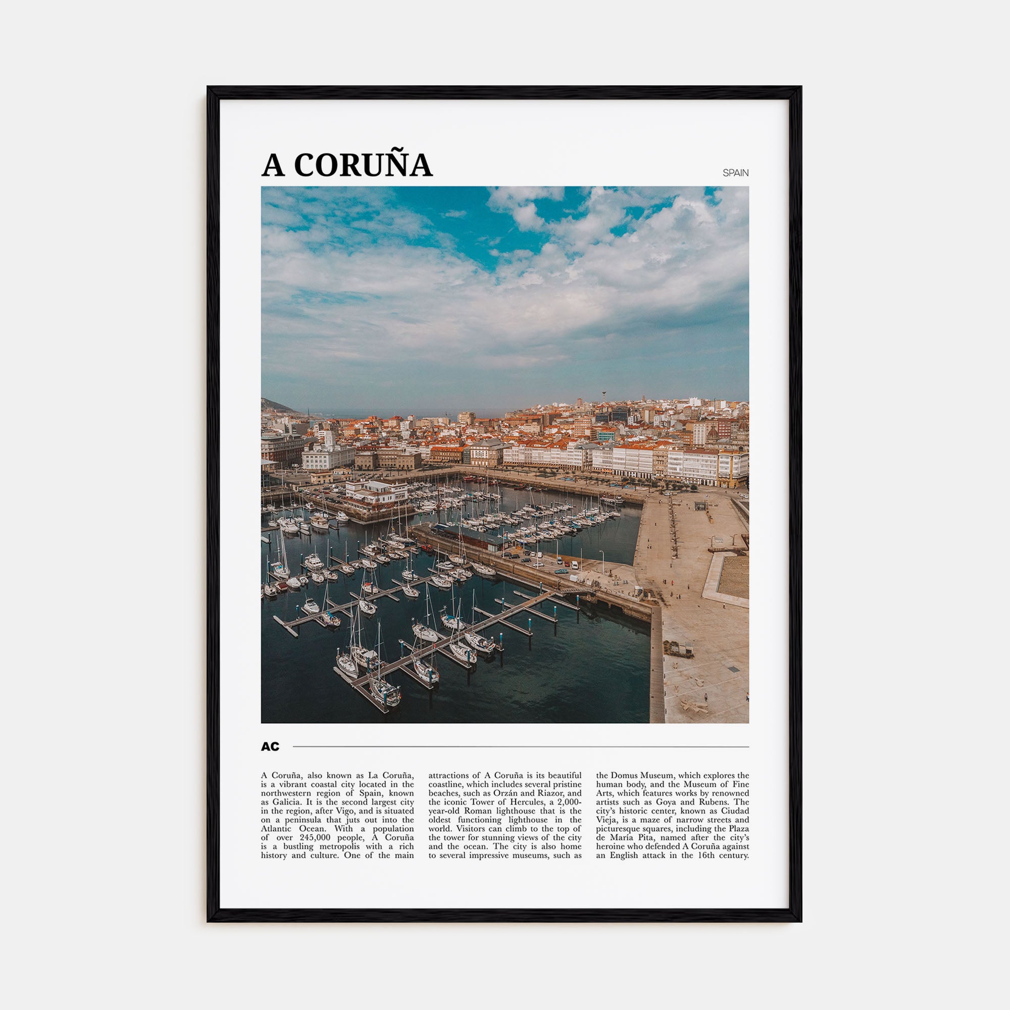 A Coruña Travel Color Poster