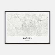 Aachen Map Landscape Poster