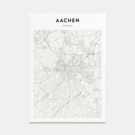 Aachen Map Portrait Poster