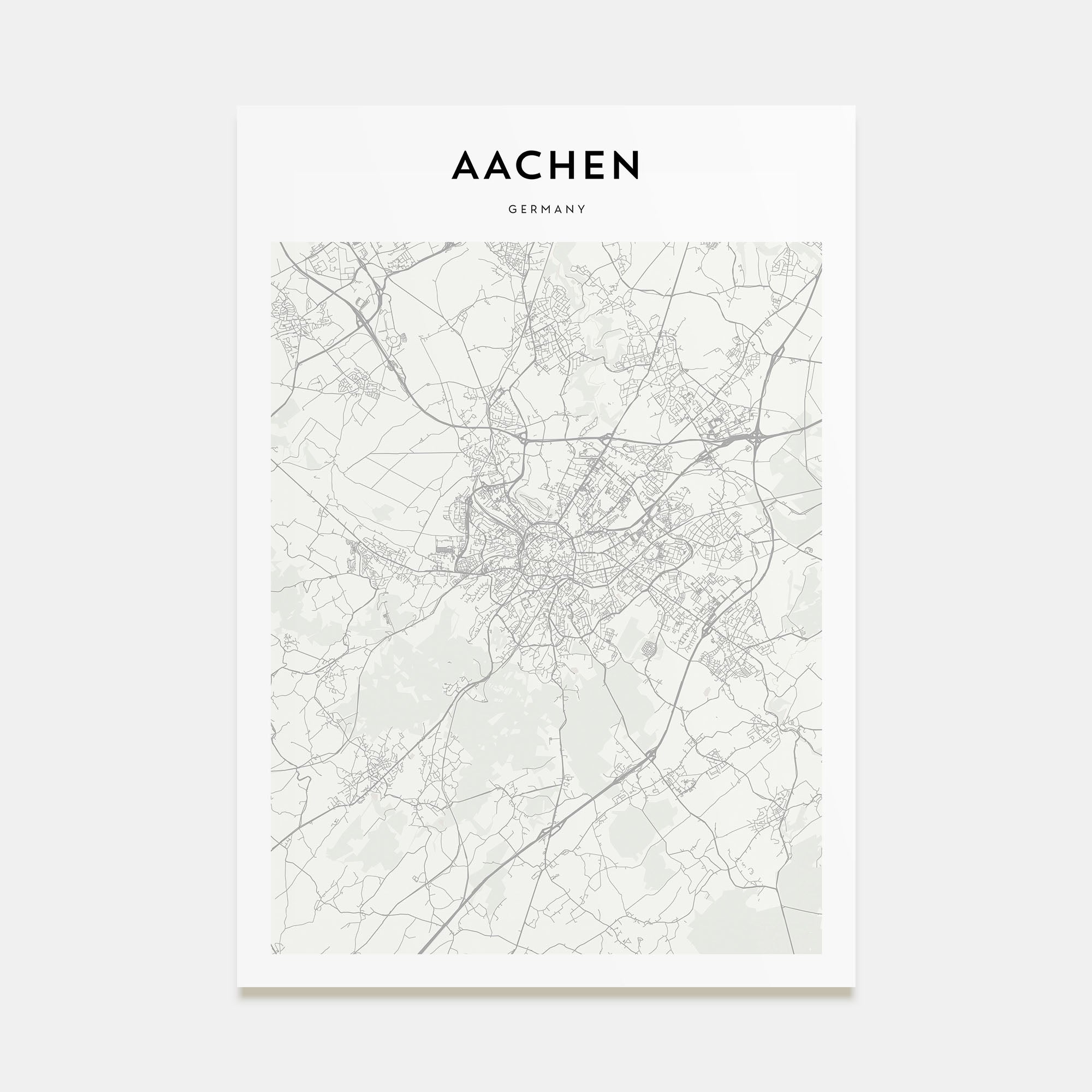 Aachen Map Portrait Poster