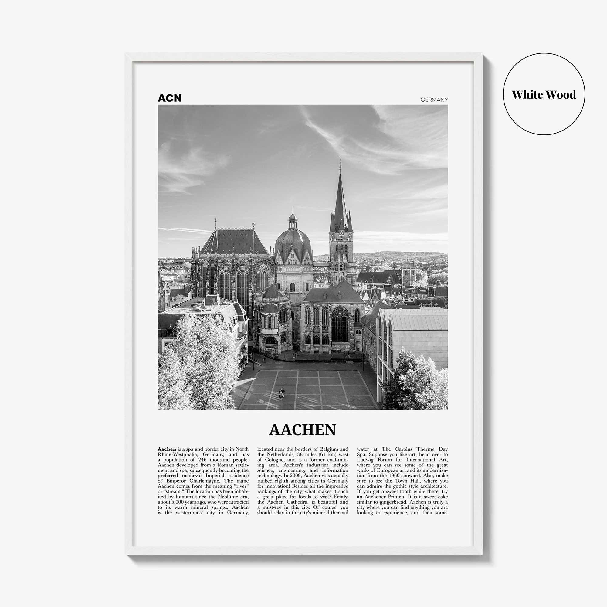 Aachen Print Black and White, Aachen Wall Art, Aachen Poster, Aachen Photo, Aachen Wall Décor, Germany, Deutschland, Europe, Cologne