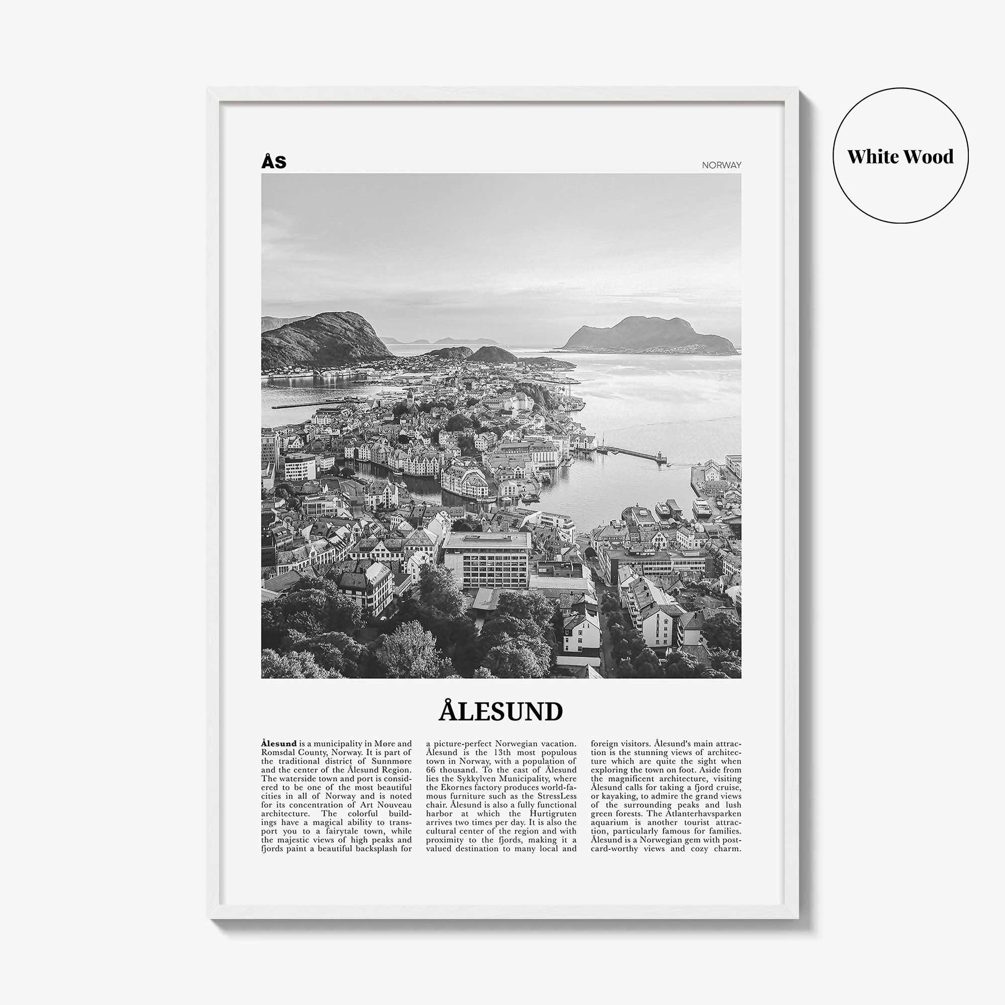 Aalesund Print Black and White, Ålesund Wall Art, Ålesund Poster, Ålesund Photo, Ålesund Wall Décor, Aalesund Poster, Norway