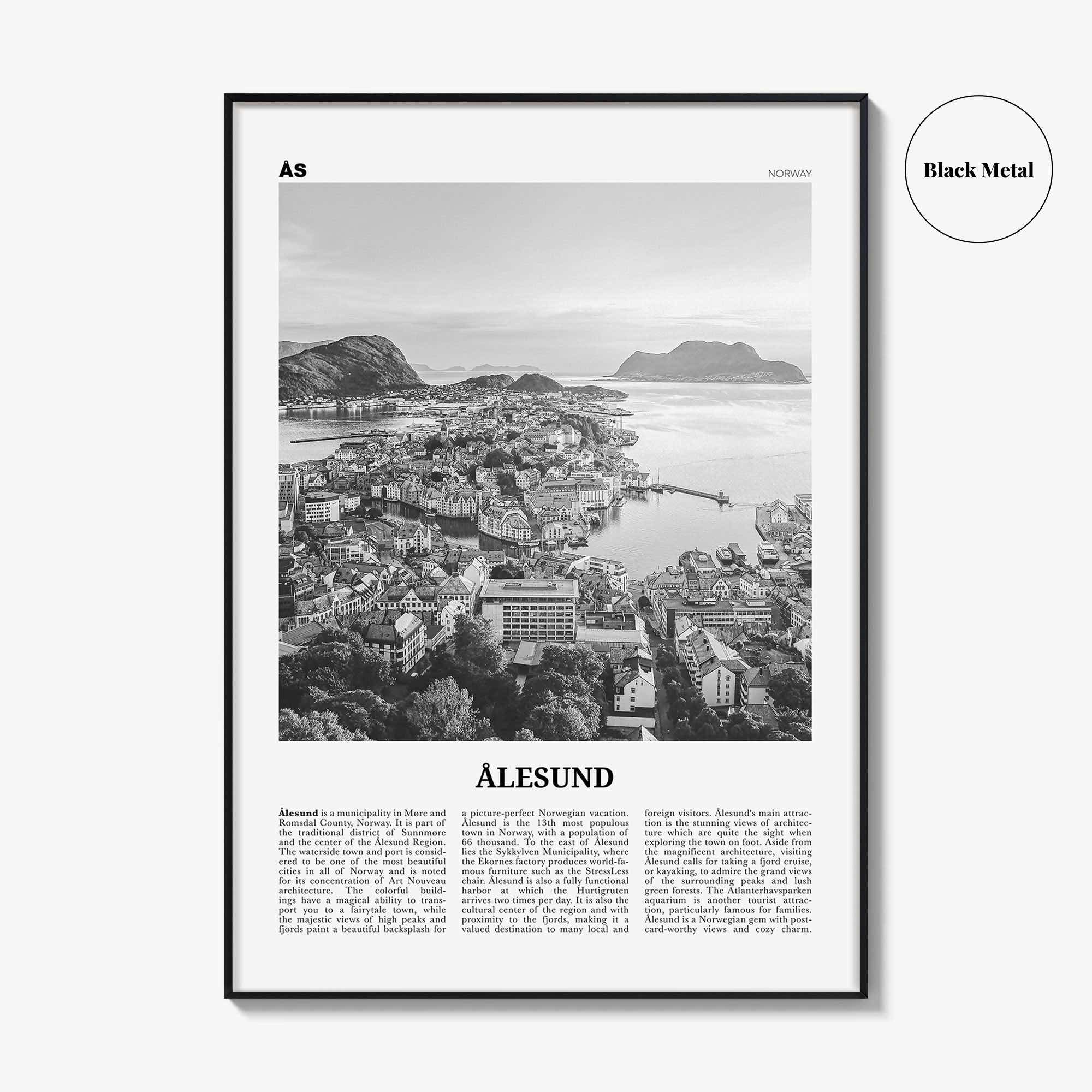 Aalesund Print Black and White, Ålesund Wall Art, Ålesund Poster, Ålesund Photo, Ålesund Wall Décor, Aalesund Poster, Norway