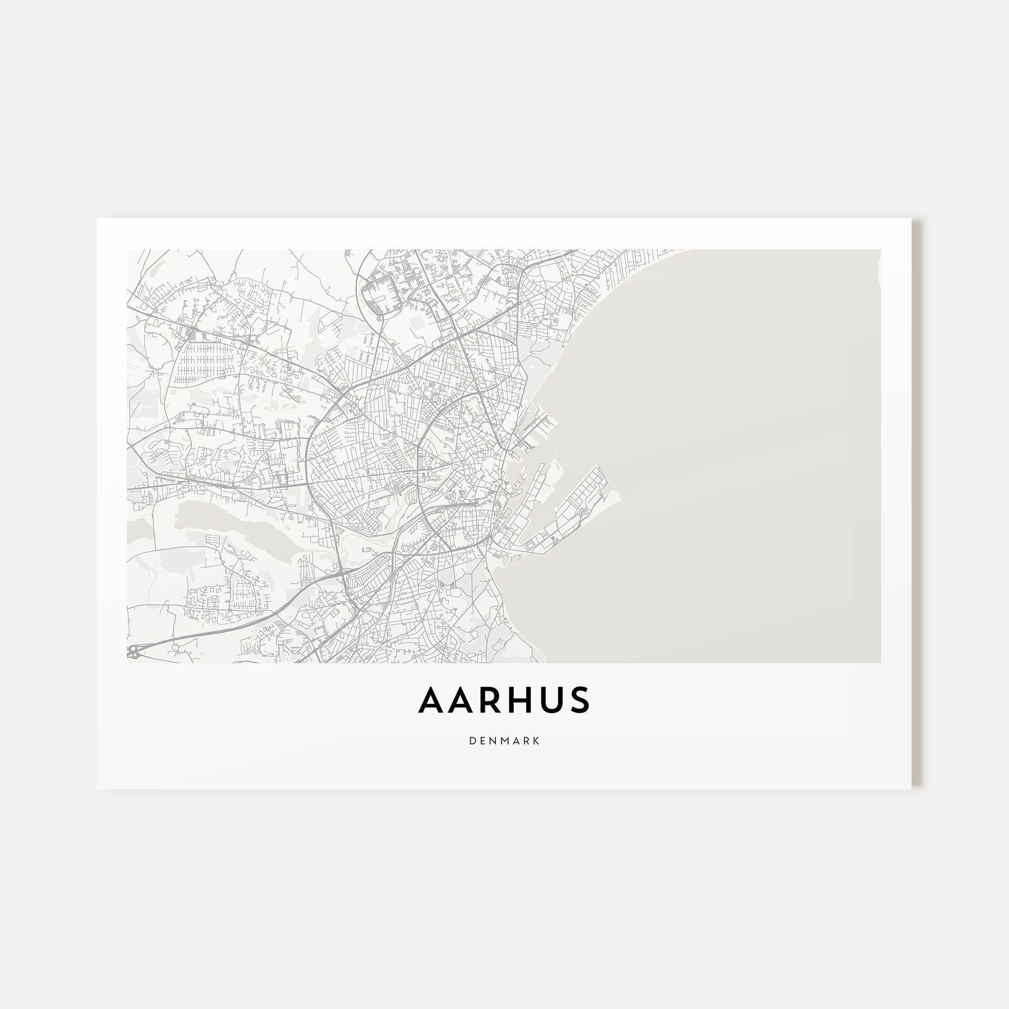 Aarhus Map Landscape Poster
