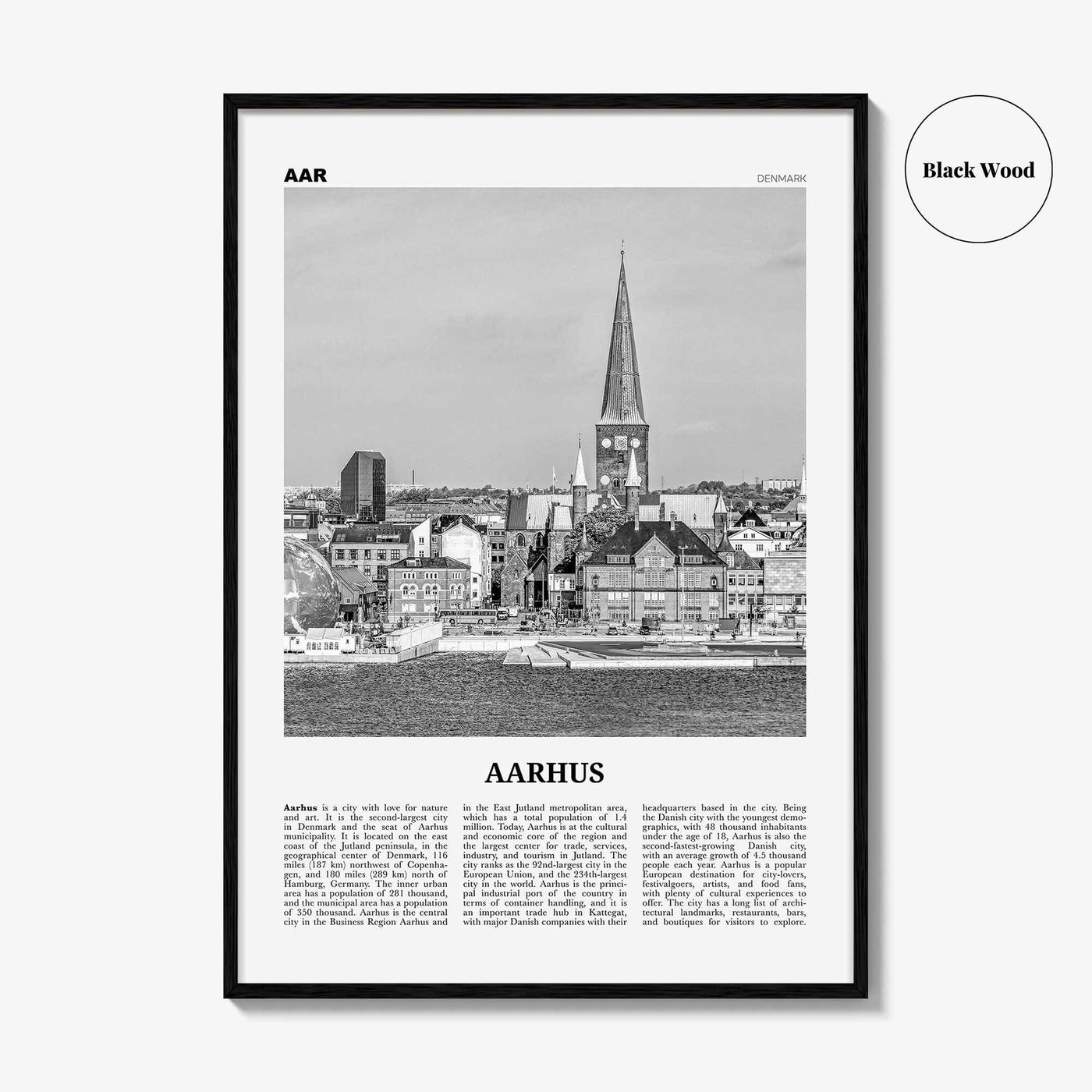 Aarhus Print Black and White No 1, Aarhus Wall Art, Aarhus Poster, Aarhus Photo, Aarhus Wall Decor, City Print, Denmark, Århus, Danmark