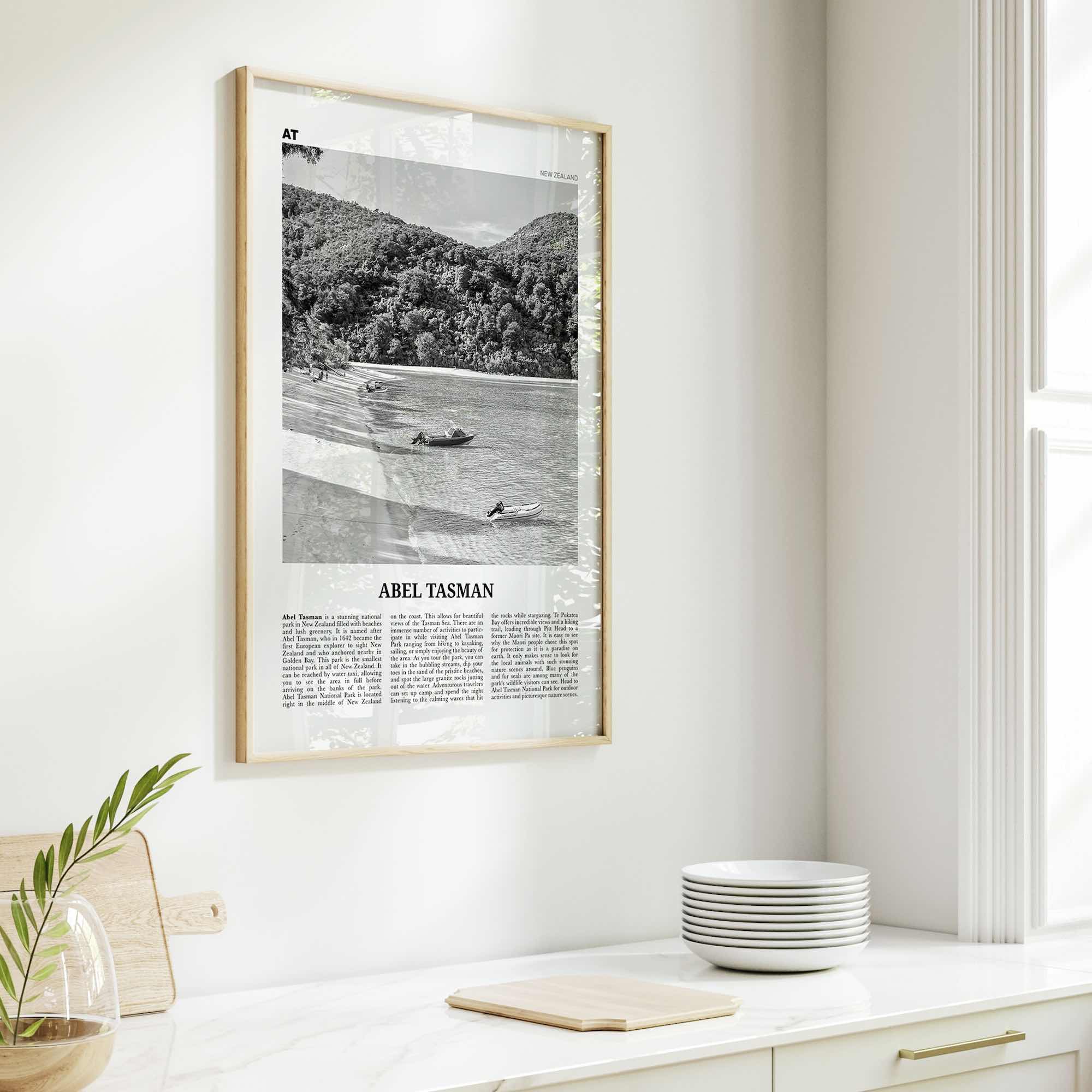 Abel Tasman National Park Print Black and White, Abel Tasman Wall Art, Abel Tasman Poster, Abel Tasman Photo, Abel Tasman Decor, New Zealand