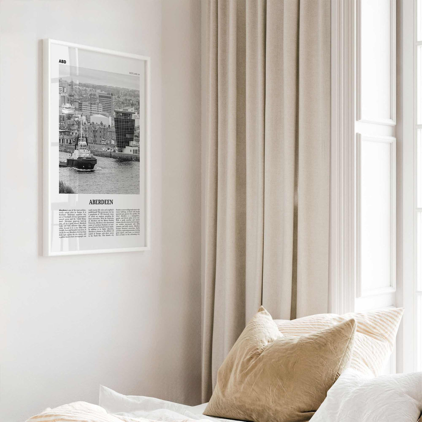 Aberdeen Print Black and White, Aberdeen Wall Art, Aberdeen Poster, Aberdeen City Photo, Scotland, United Kingdom, UK, Europe