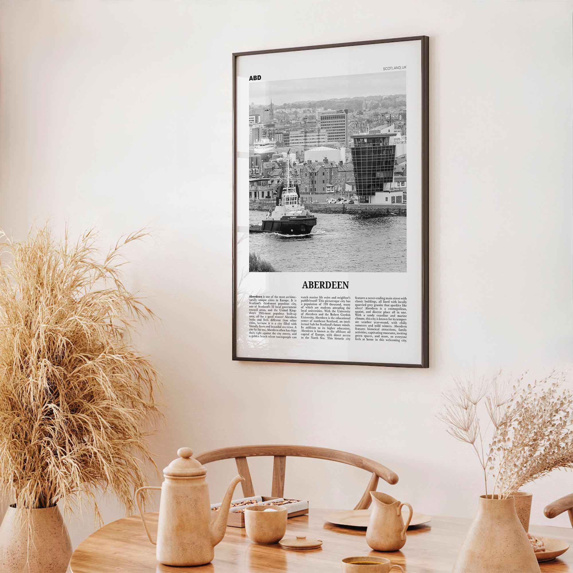 Aberdeen Print Black and White, Aberdeen Wall Art, Aberdeen Poster, Aberdeen City Photo, Scotland, United Kingdom, UK, Europe