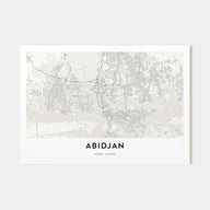 Abidjan Map Landscape Poster