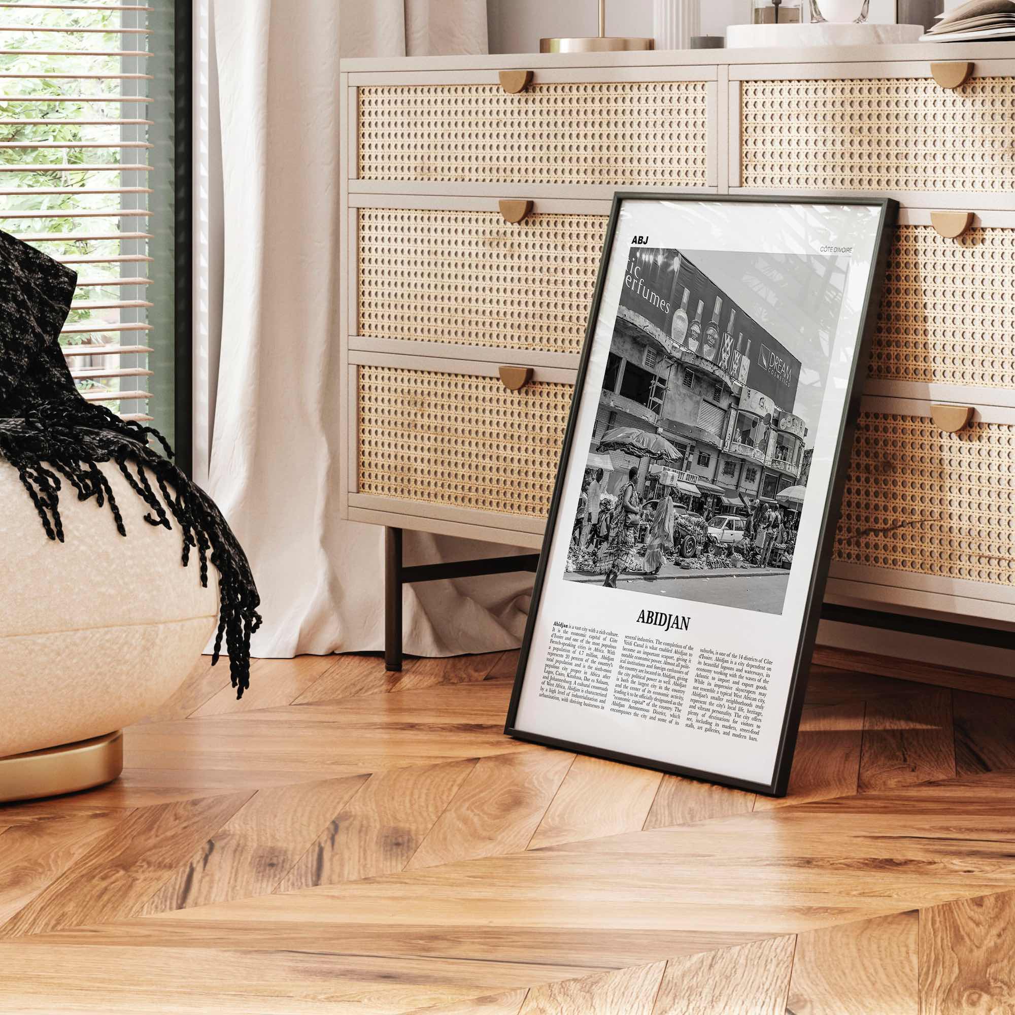 Abidjan Print Black and White, Abidjan Wall Art, Abidjan Poster, Abidjan Photo, Côte d'Ivoire, d'Abidjan, Ivory Coast, Africa