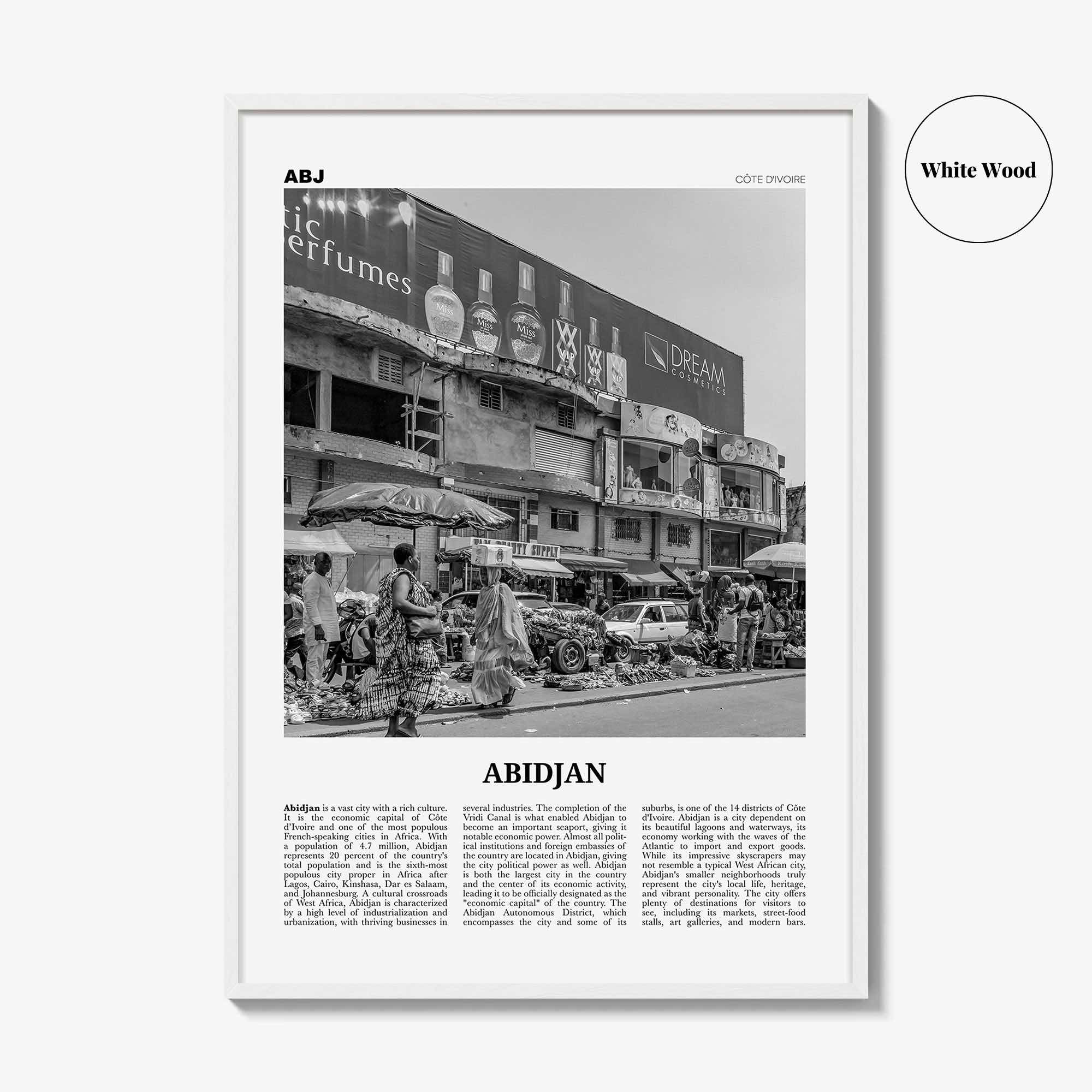 Abidjan Print Black and White, Abidjan Wall Art, Abidjan Poster, Abidjan Photo, Côte d'Ivoire, d'Abidjan, Ivory Coast, Africa