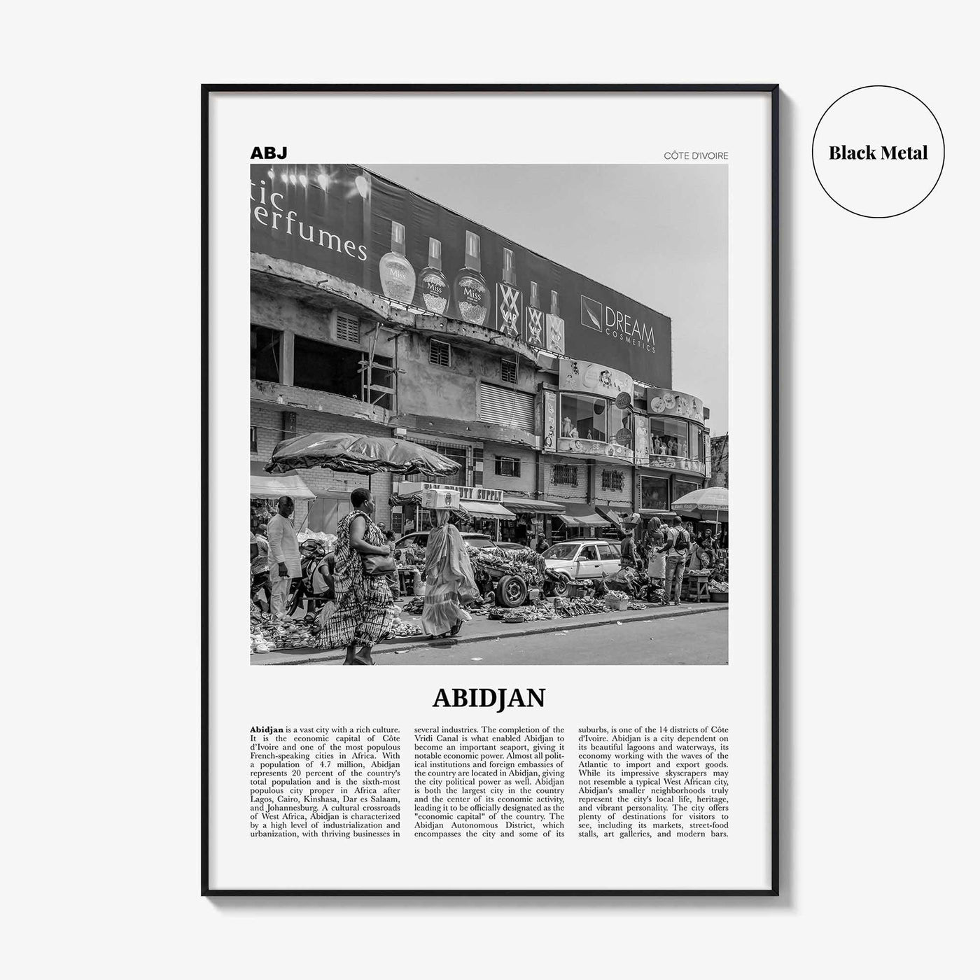 Abidjan Print Black and White, Abidjan Wall Art, Abidjan Poster, Abidjan Photo, Côte d'Ivoire, d'Abidjan, Ivory Coast, Africa