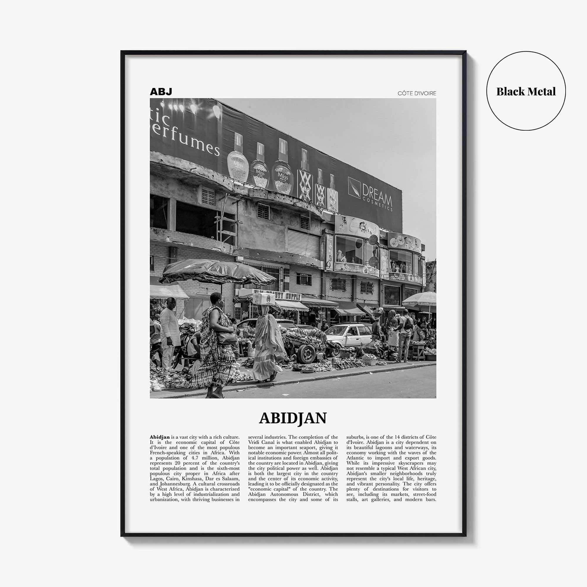 Abidjan Print Black and White, Abidjan Wall Art, Abidjan Poster, Abidjan Photo, Côte d'Ivoire, d'Abidjan, Ivory Coast, Africa