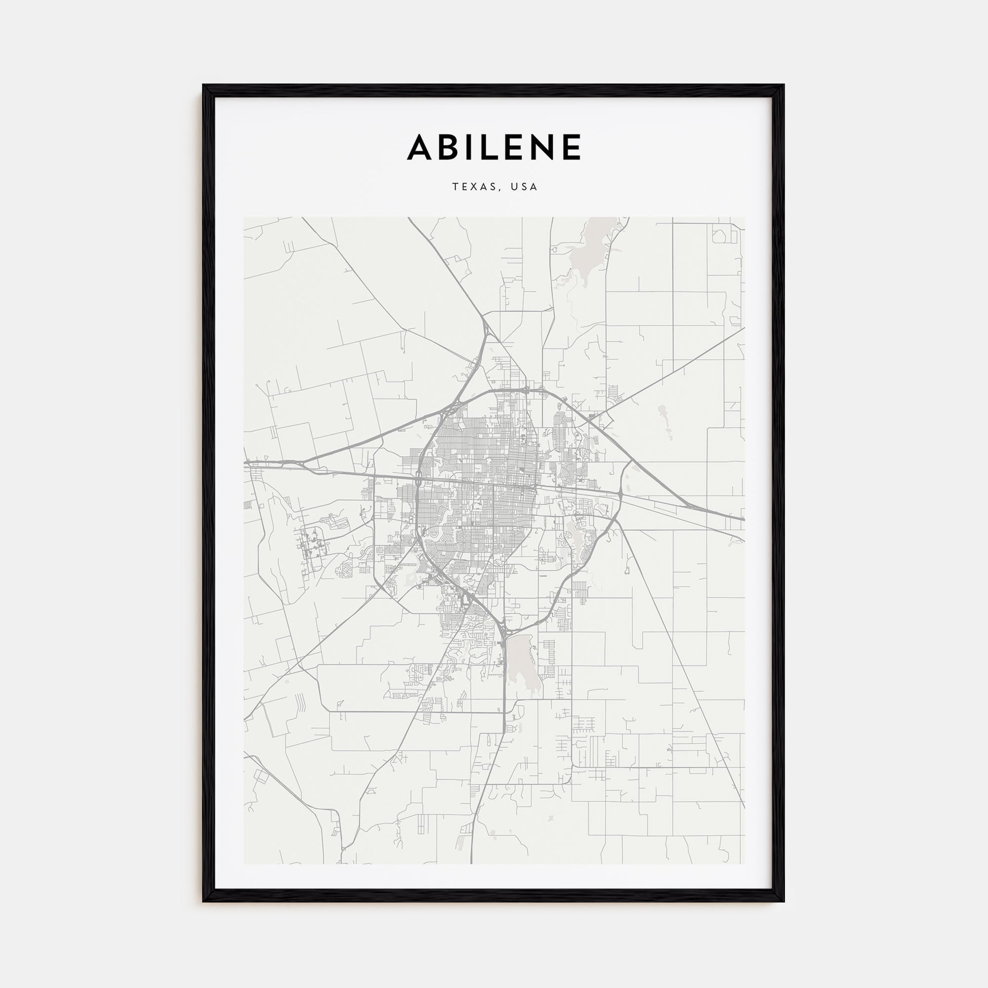 Abilene Map Portrait Poster