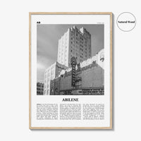 Abilene Print Black and White, Abilene Wall Art, Abilene Poster, Abilene Photo, Abilene Wall Décor, Abilene Map, Texas, USA