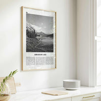 Abraham Lake Print Black and White, Abraham Lake Wall Art, Abraham Lake Poster, Abraham Lake Photo, Abraham Lake Décor, Abraham Lake Map