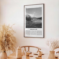 Abraham Lake Print Black and White, Abraham Lake Wall Art, Abraham Lake Poster, Abraham Lake Photo, Abraham Lake Décor, Abraham Lake Map